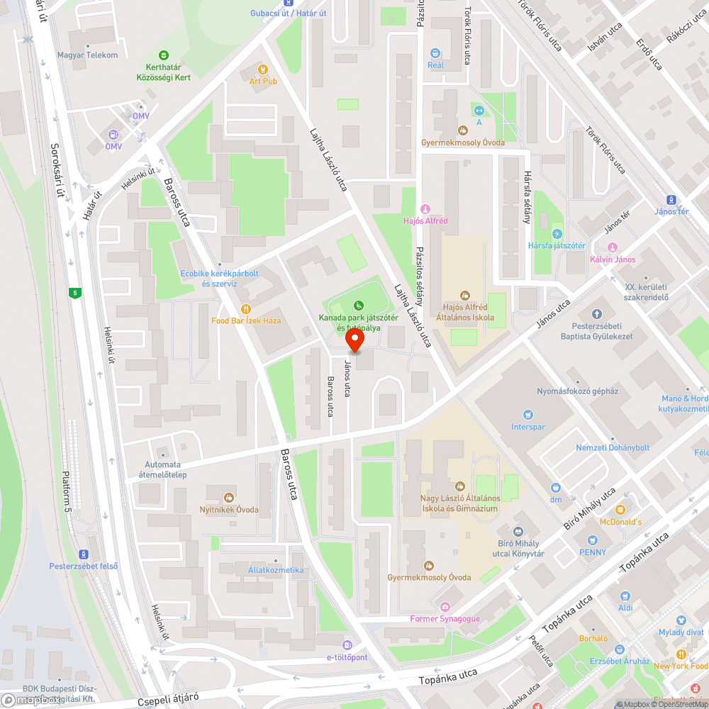 Parkoló kátyú bejelentés helye