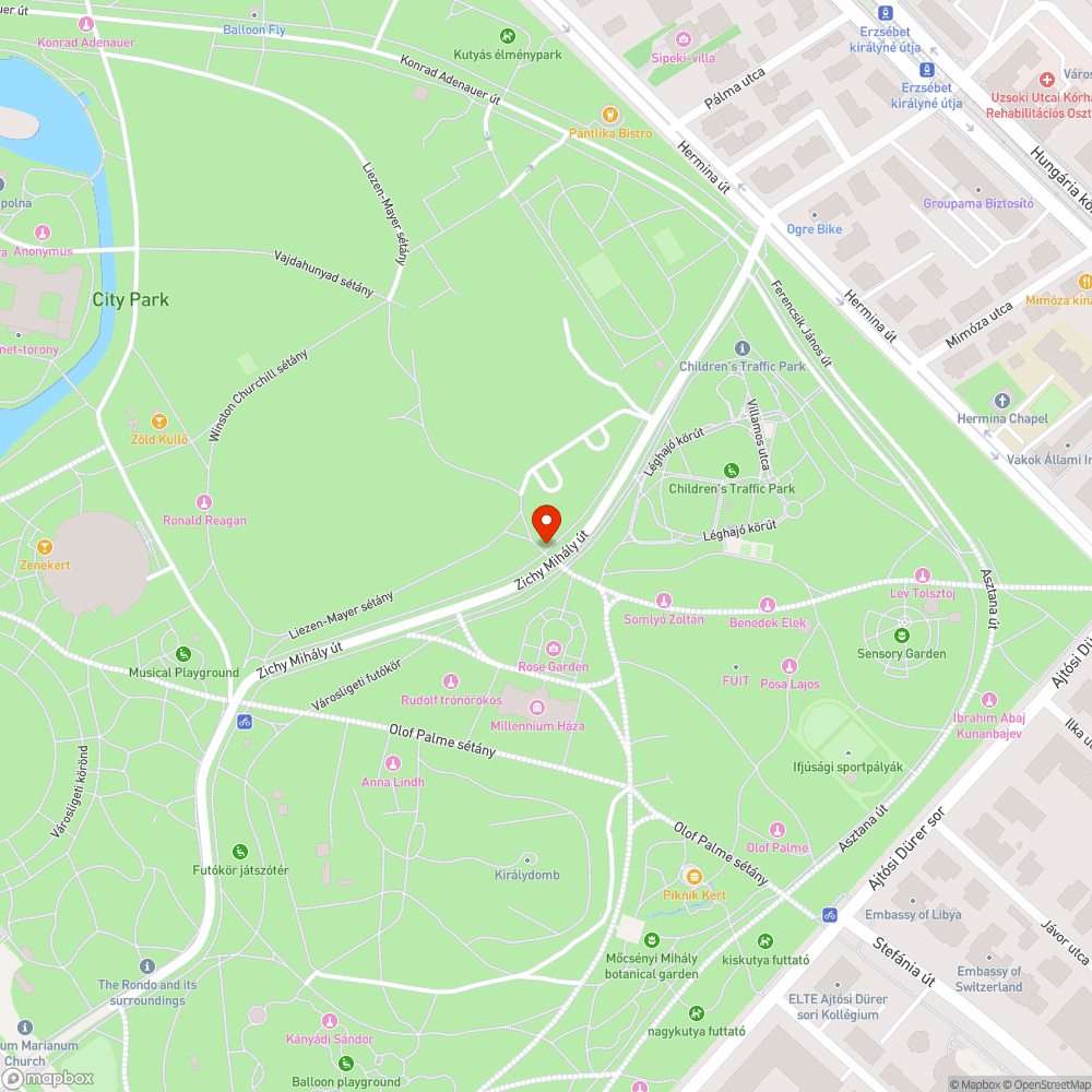 Városligetben járdán/zöldsávon parkolás bejelentés helye