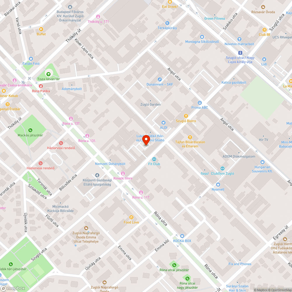 Rendszeres parkolás zöldsávon - Szugló utca (Róna-Nagy Lajos között) bejelentés helye