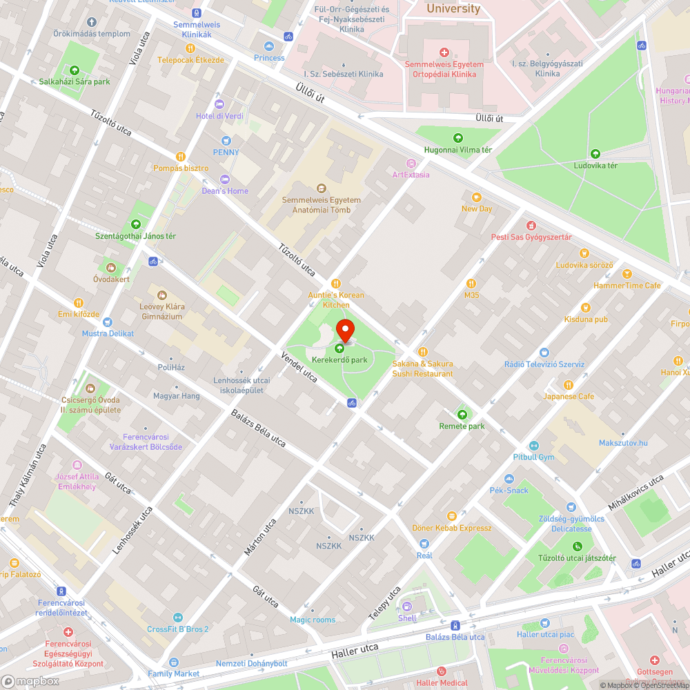 A Kerekerdő parkban nappal a locsolás miatt nem használható a járda bejelentés helye