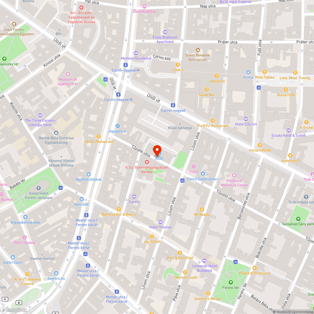 Nem megfelelő kerékpártároló az Tűzoltó utcai Aldinál bejelentés helye