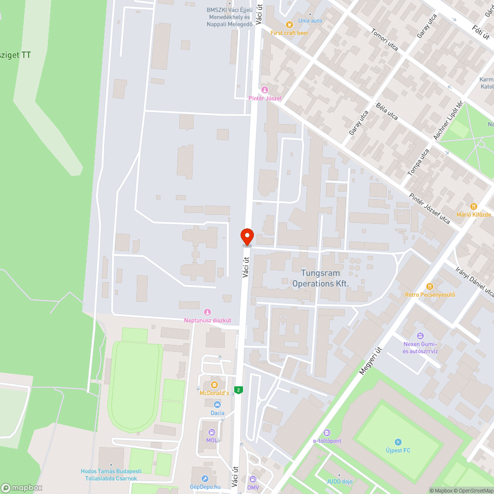 Volánbusz Tungsram nevű megálló bejelentés helye