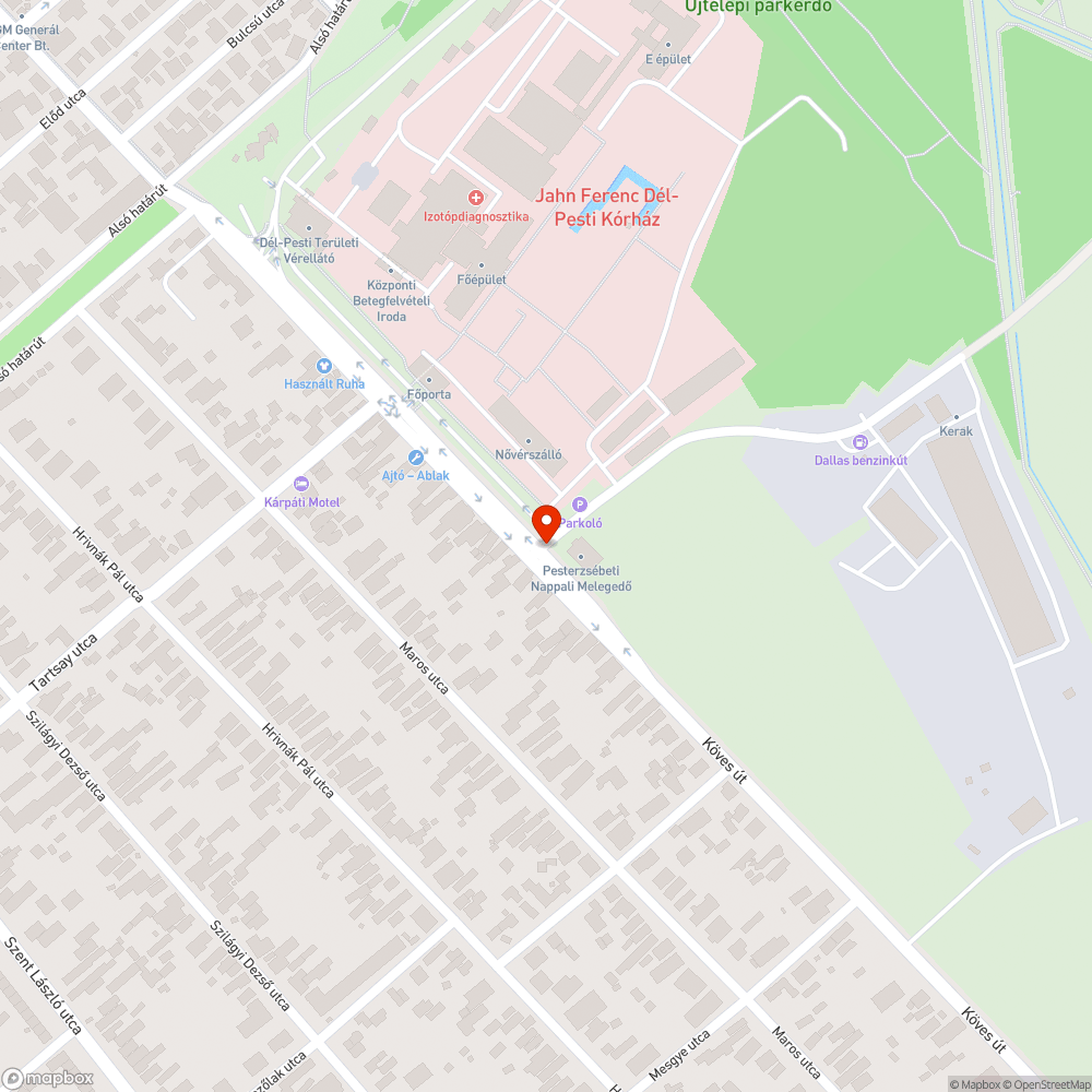Pesterzsébet Köves út sarok bejelentés helye