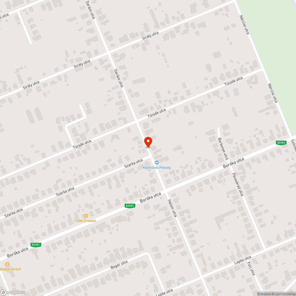 Sérült trafó a Darázs utcában bejelentés helye