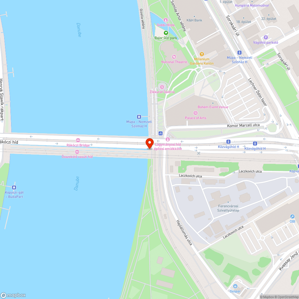 Rákóczi híd bejelentés helye