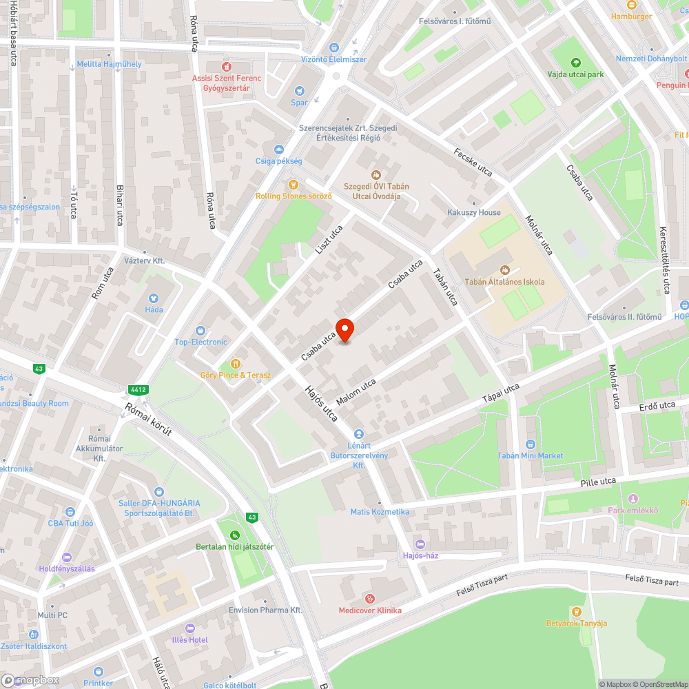 Roncsautó a Csaba utcában bejelentés helye