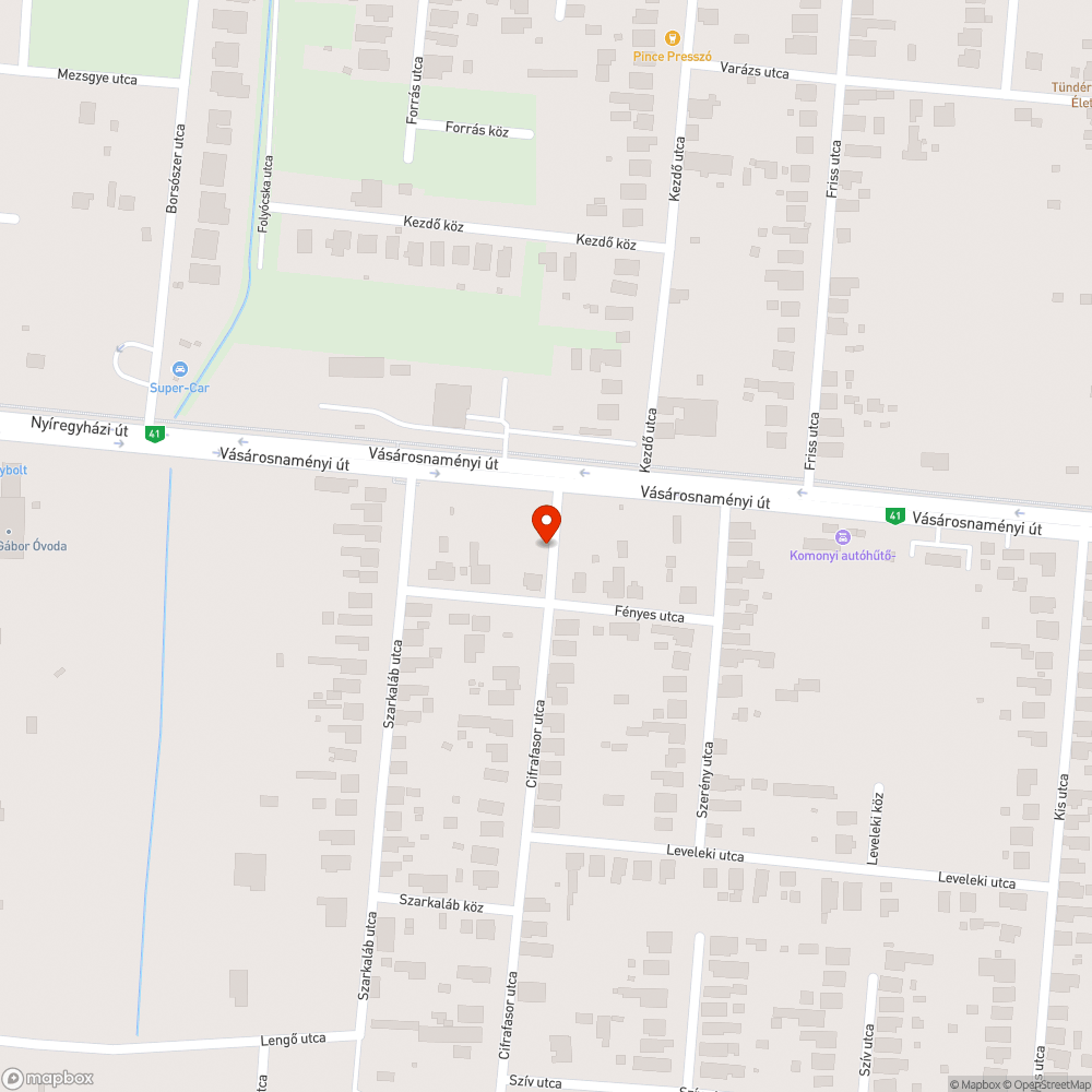 Elhanyagolt járda bejelentés helye