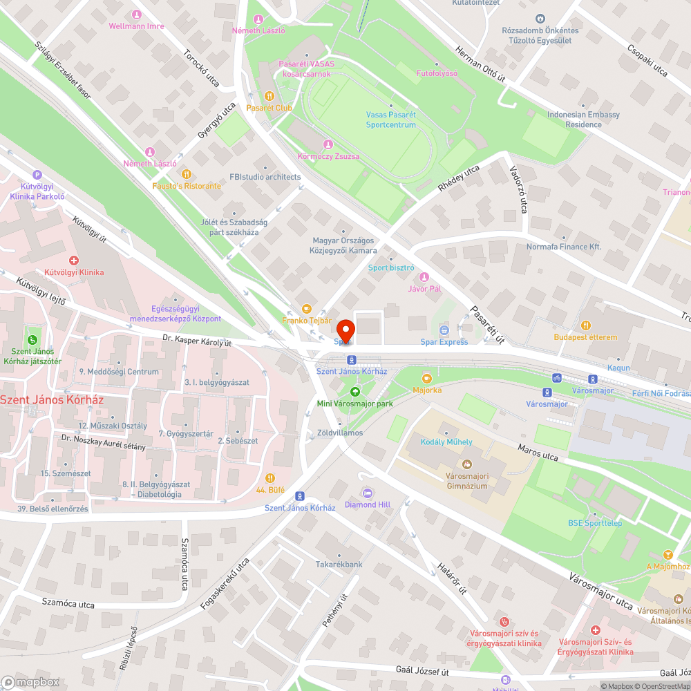 Csattogó, kiálló víznyelő a Szent János kórháznál bejelentés helye