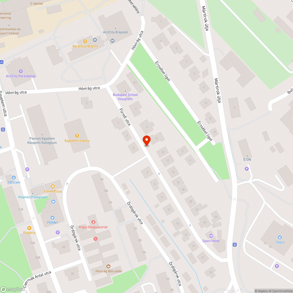 Kiégett utcai lámpa bejelentés helye