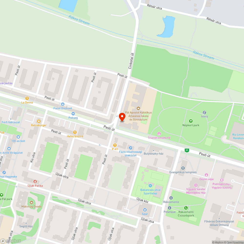 Fekete utca bejelentés helye