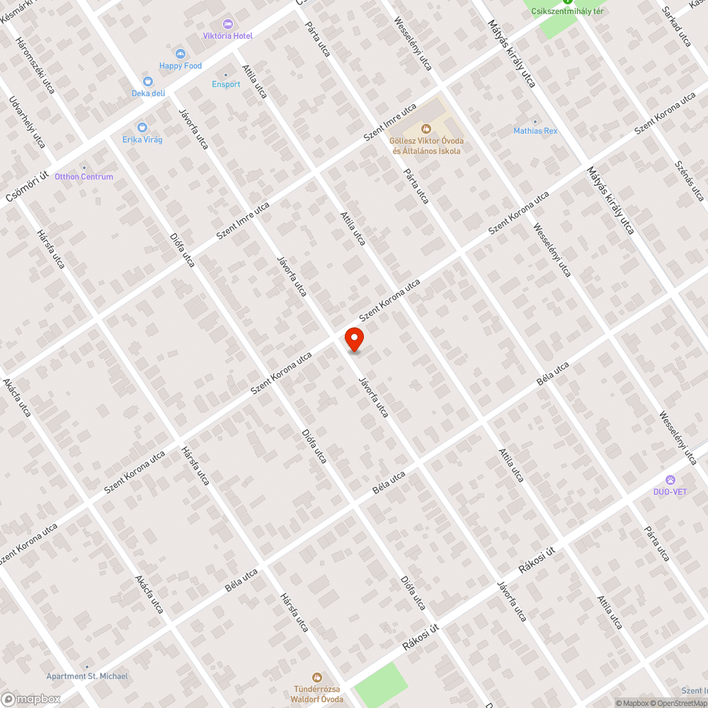 Jávorfa utcában elhanyagolt akác bejelentés helye