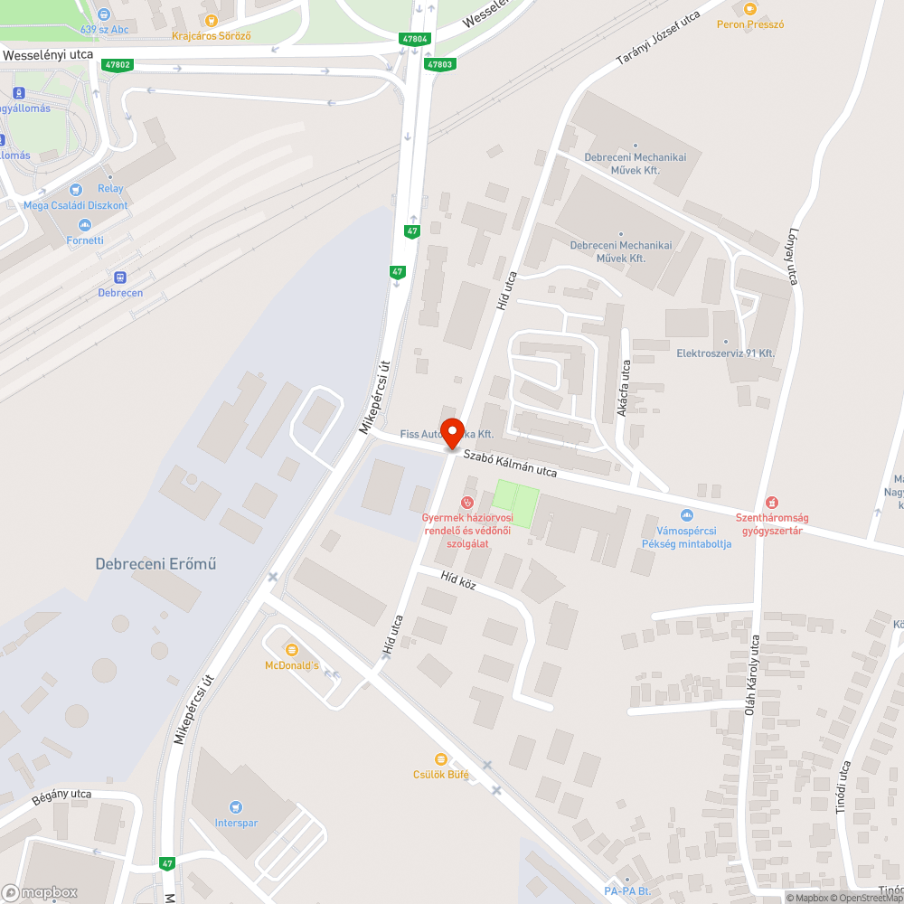 Homokkerti felüljáró Híd utcai lejárata bejelentés helye