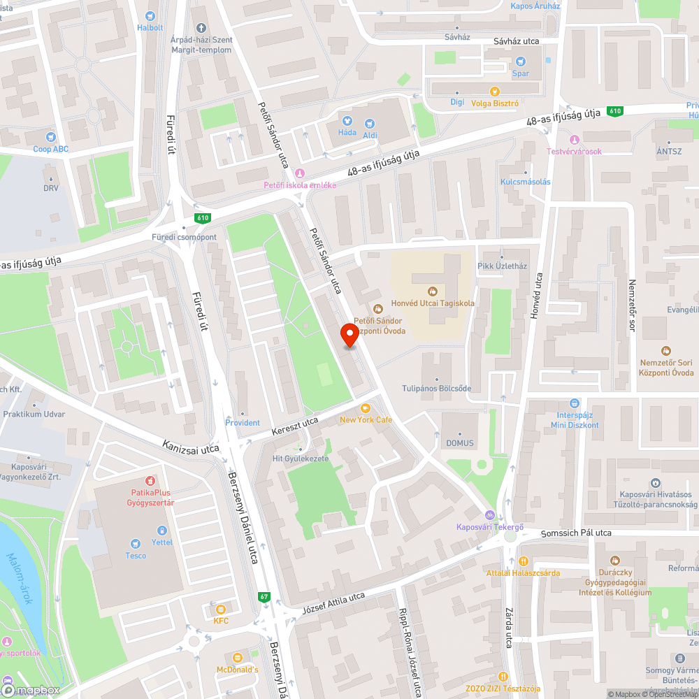 Kiszáradt fa bejelentés helye