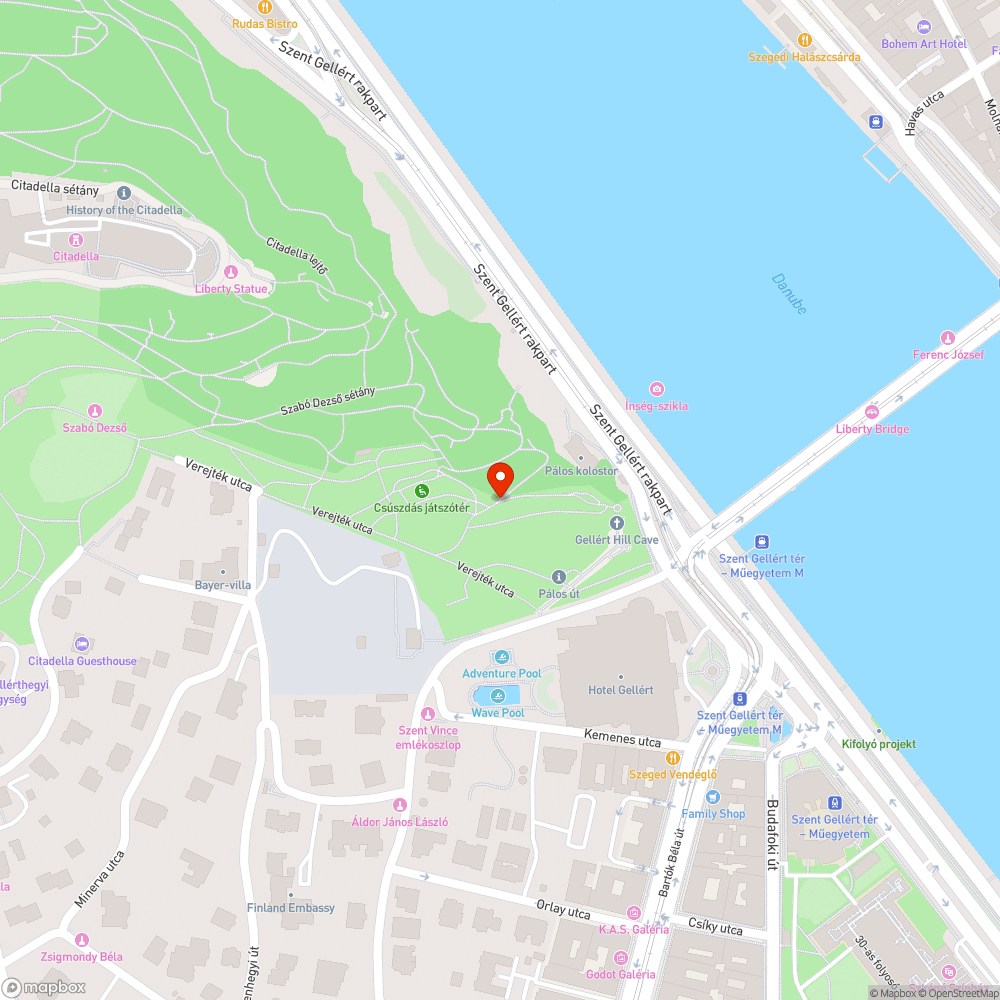 Gellért-hegyi utak bejelentés helye