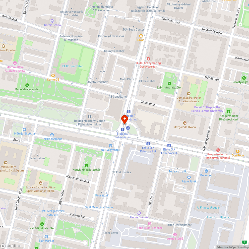 Villamos ajtaja bejelentés helye