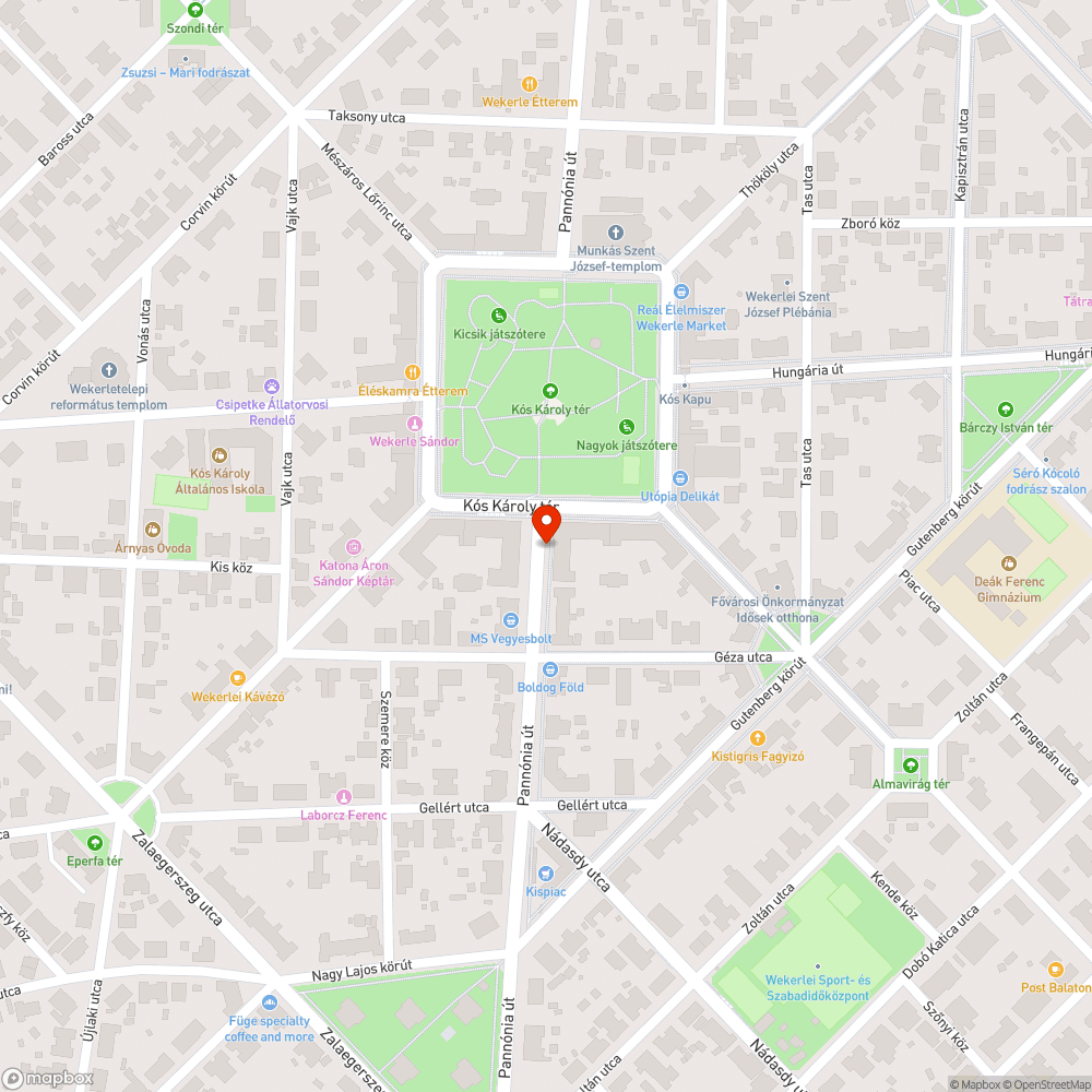 Elhagyott autó a zöldterületen bejelentés helye