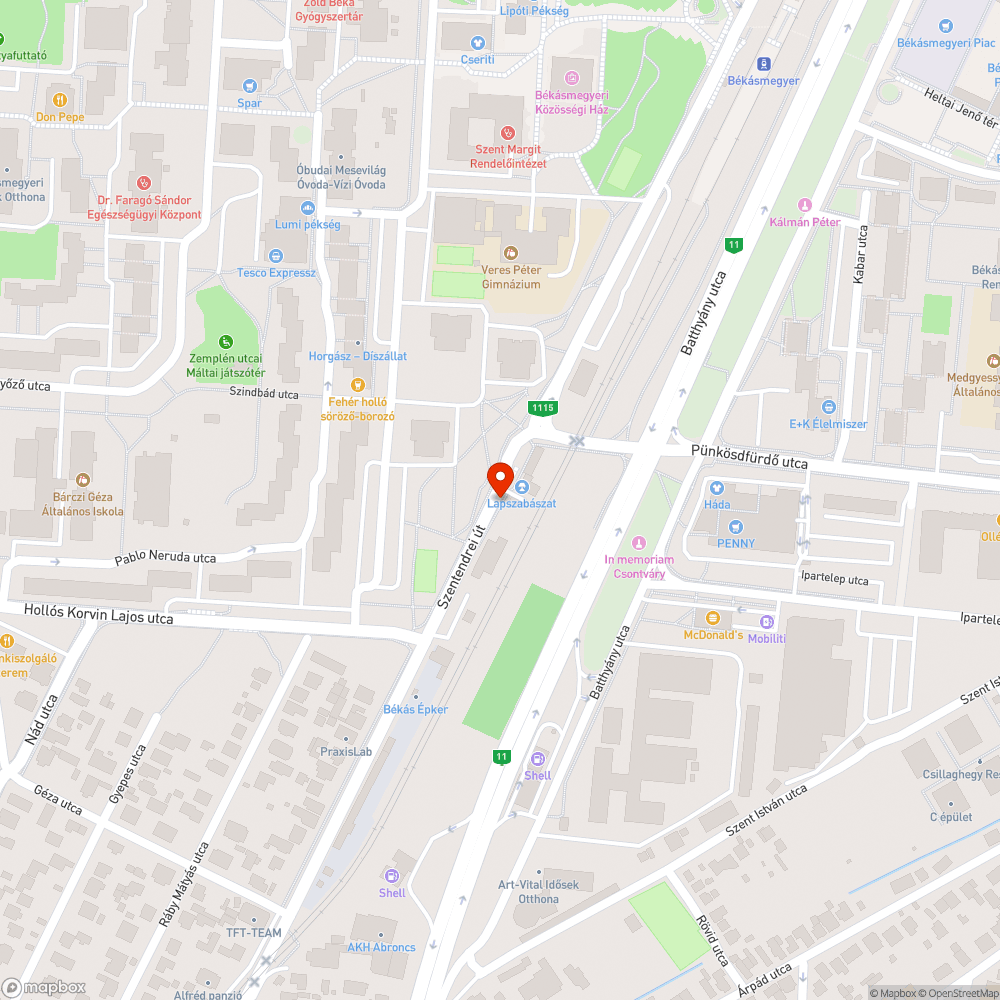 Megálló tábla bejelentés helye