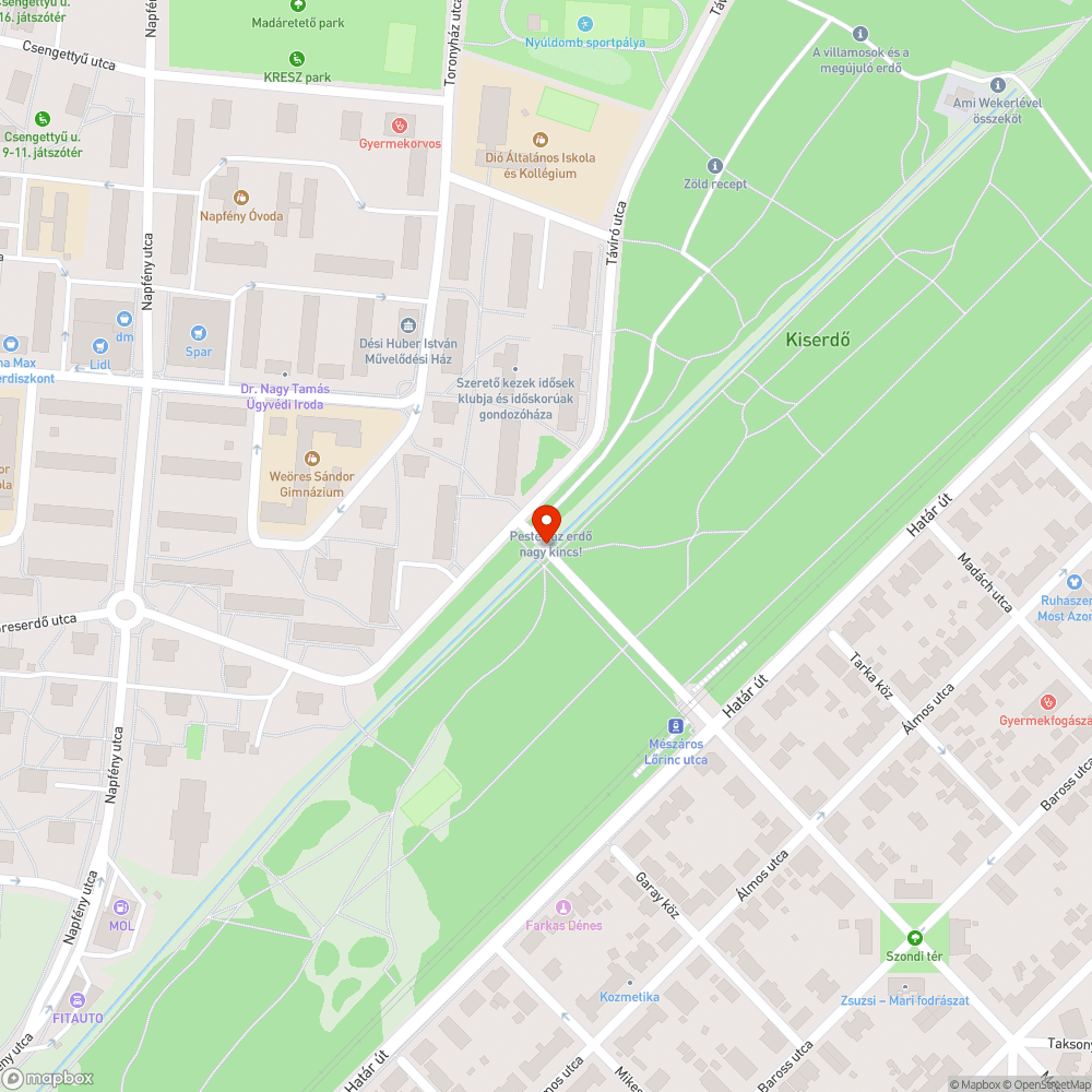 Illegális szemétlerakónak használt erdő bejelentés helye