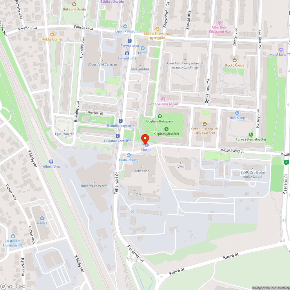 Mezőkövesd u. járda bejelentés helye