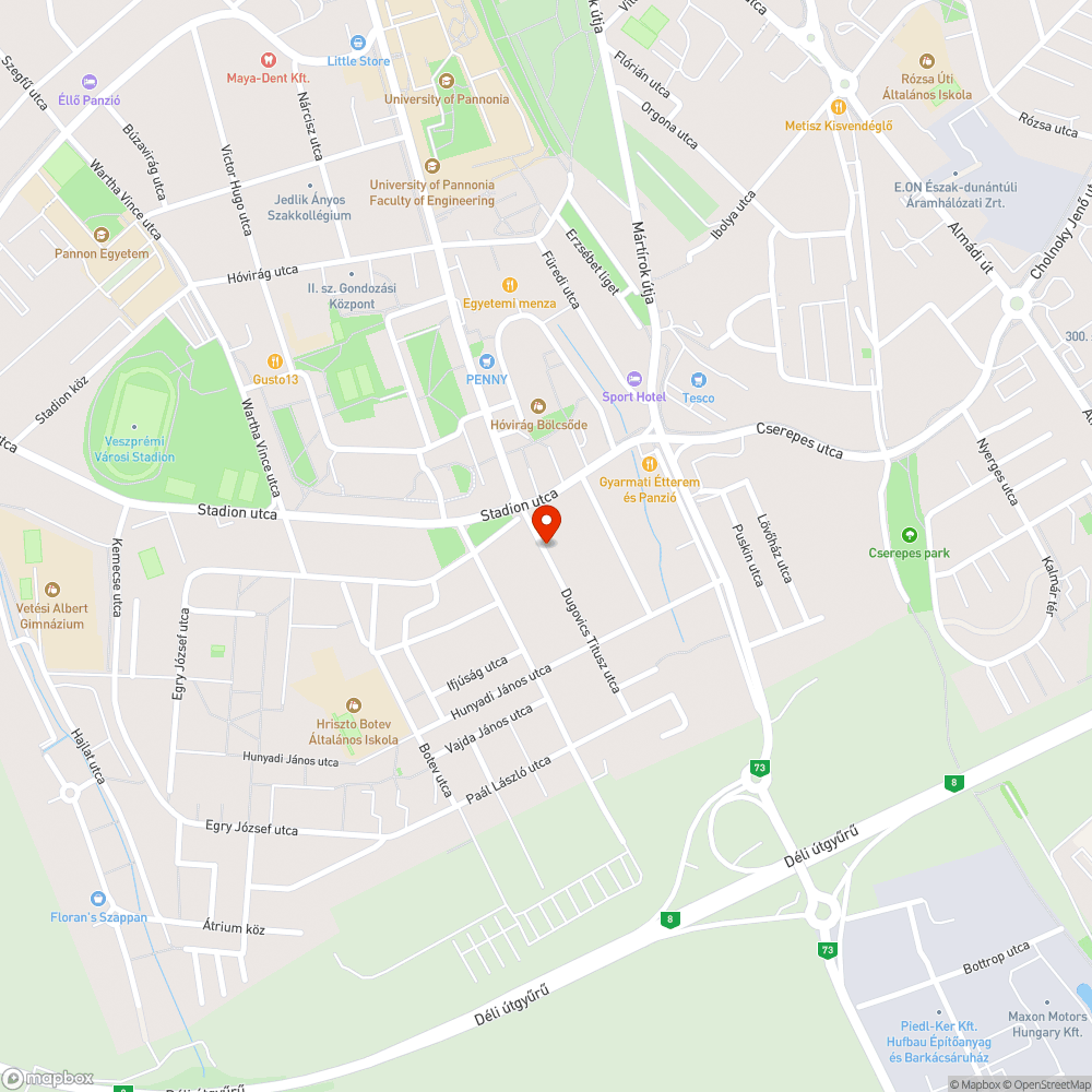 Megrongált járda bejelentés helye