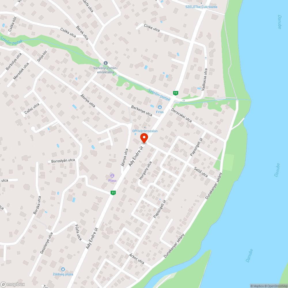 Ady Endre út 70. számmal szemben a járda melletti sövény ráhajlik a járdára bejelentés helye