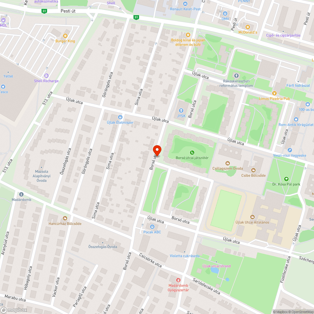 Víz bejelentés helye