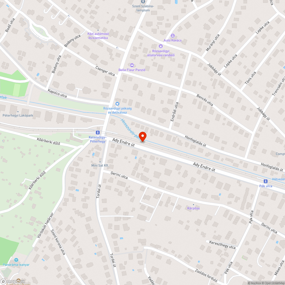 Kátyús Ady Endre út bejelentés helye