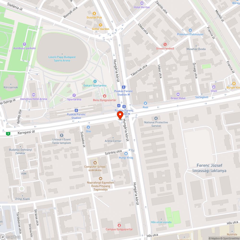 Elütött tábla bejelentés helye