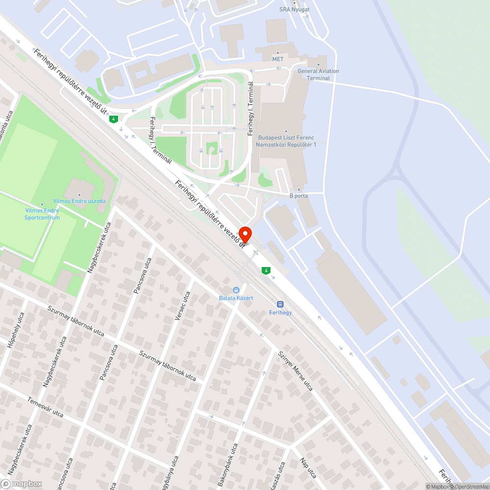 Ferihegy vasútállomás buszmegálló bejelentés helye