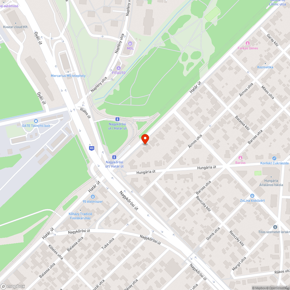 Kiszáradt fa bejelentés helye