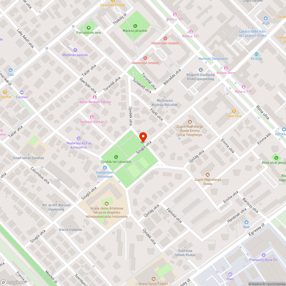 Útra belógó bokor bejelentés helye