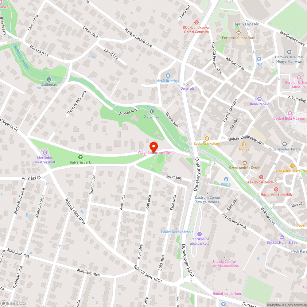 Elhagyott autó bejelentés helye