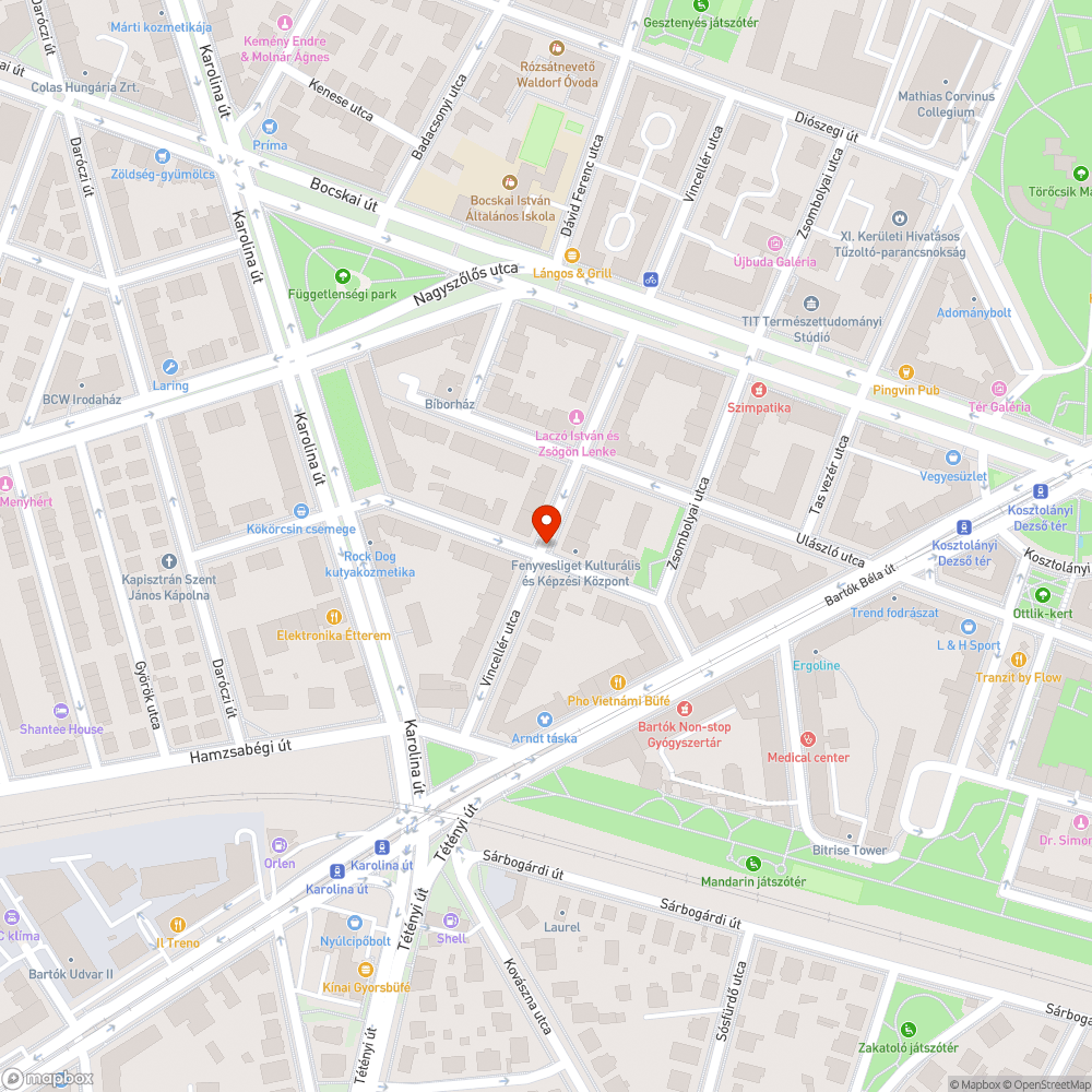 Sérült fedlappáros a Vincellér ucában bejelentés helye