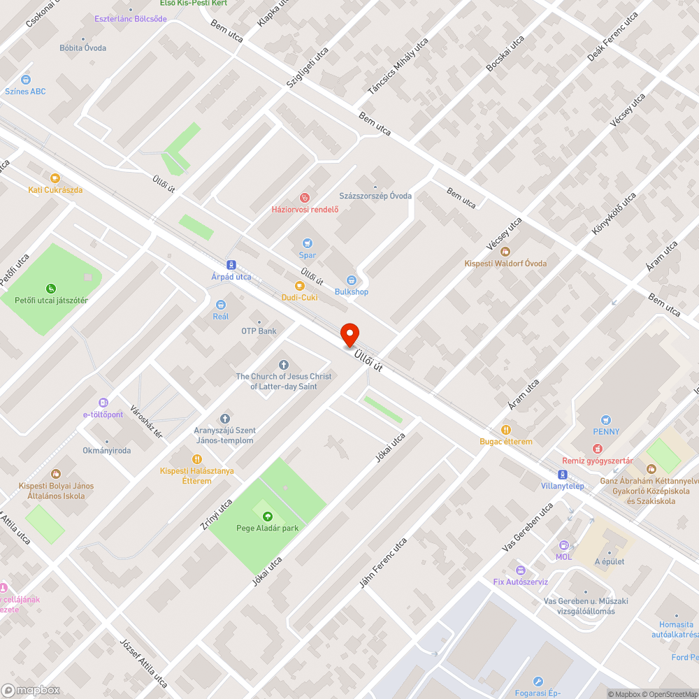 Hiányzó utca tábla bejelentés helye