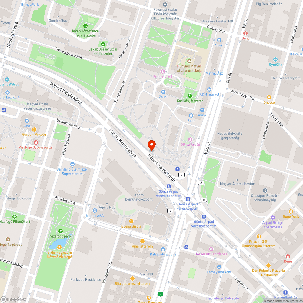 Kerékpárútra belógó szemetes bejelentés helye