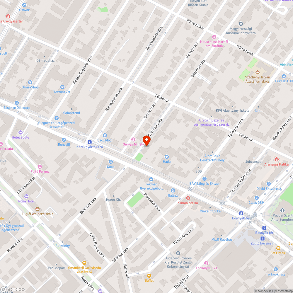 Utca előtt felejtett Audi bejelentés helye