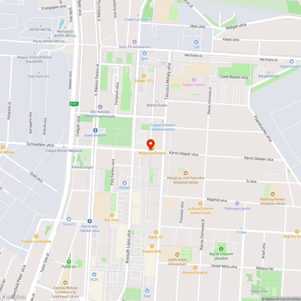 Elhagyott autó bejelentés helye