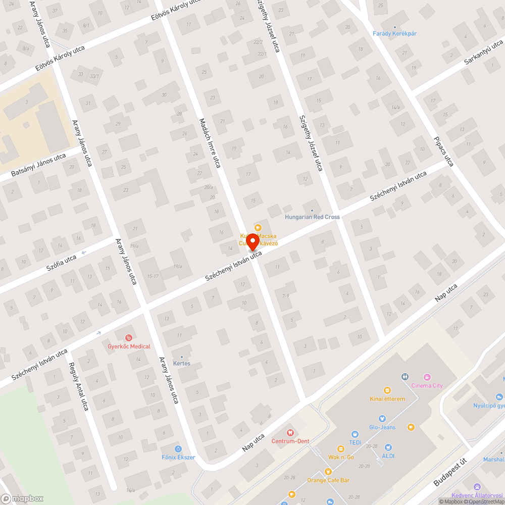 Kátyú az út közepén bejelentés helye