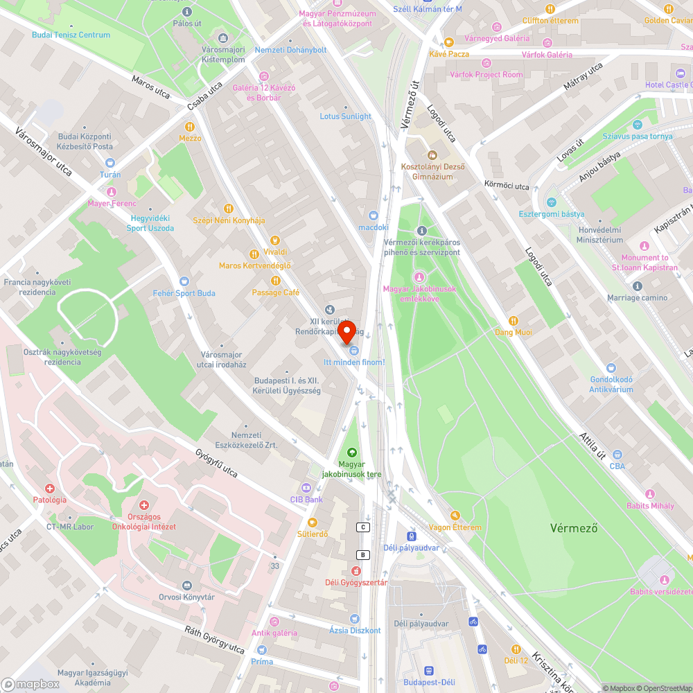 Nehéz kikanyarodás az Alkotás útra. bejelentés helye