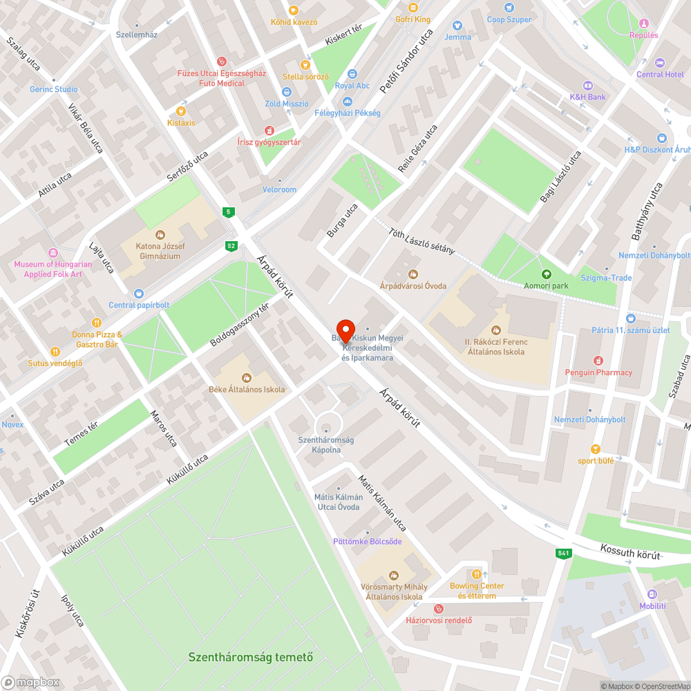 Kátyú az Árpád körúton bejelentés helye