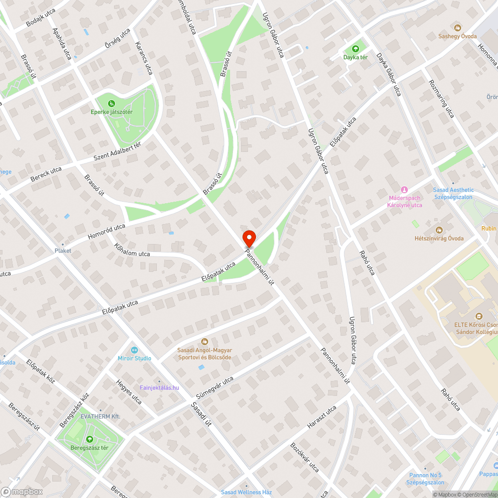 Alvázcsikorgató fekvőrendőr az Előpatak utcában bejelentés helye