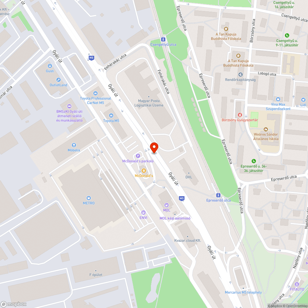 Benőtt kerékpárút bejelentés helye