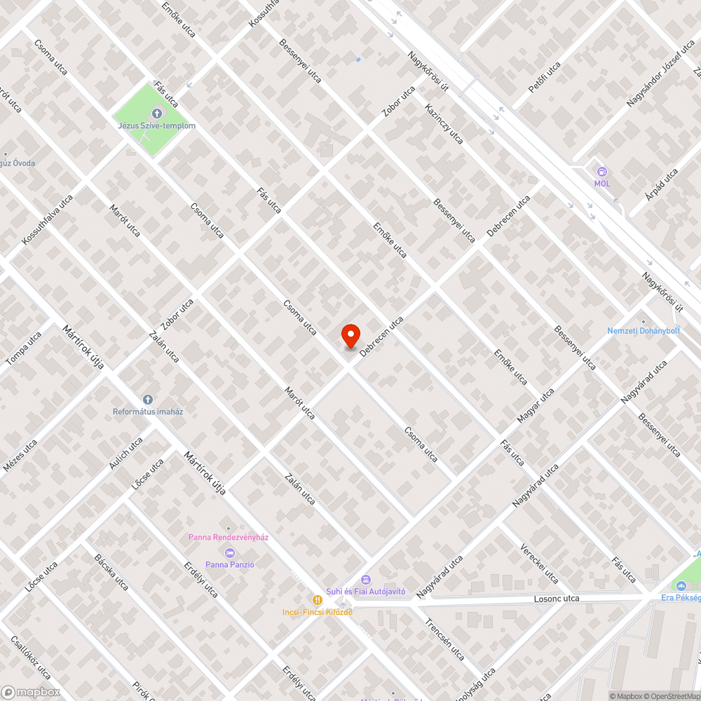 Járdán hiányzó zöldsáv bejelentés helye