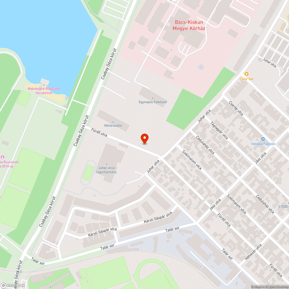 Kátyú a Fürdő utcában bejelentés helye