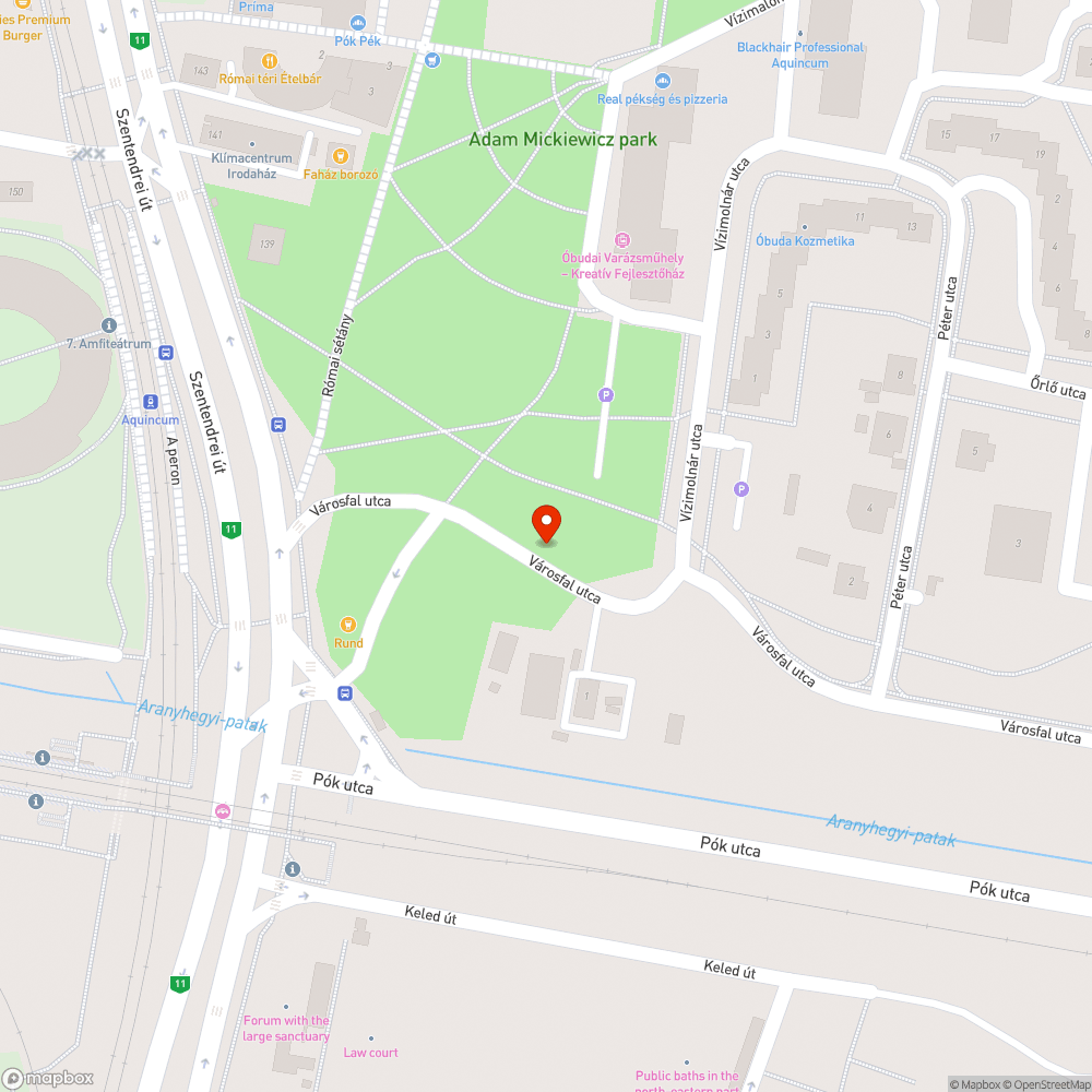 Kátyúk a Városfal utcában bejelentés helye