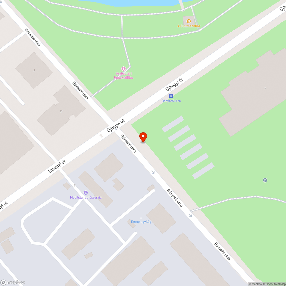 Kátyú - Bányató utca bejelentés helye