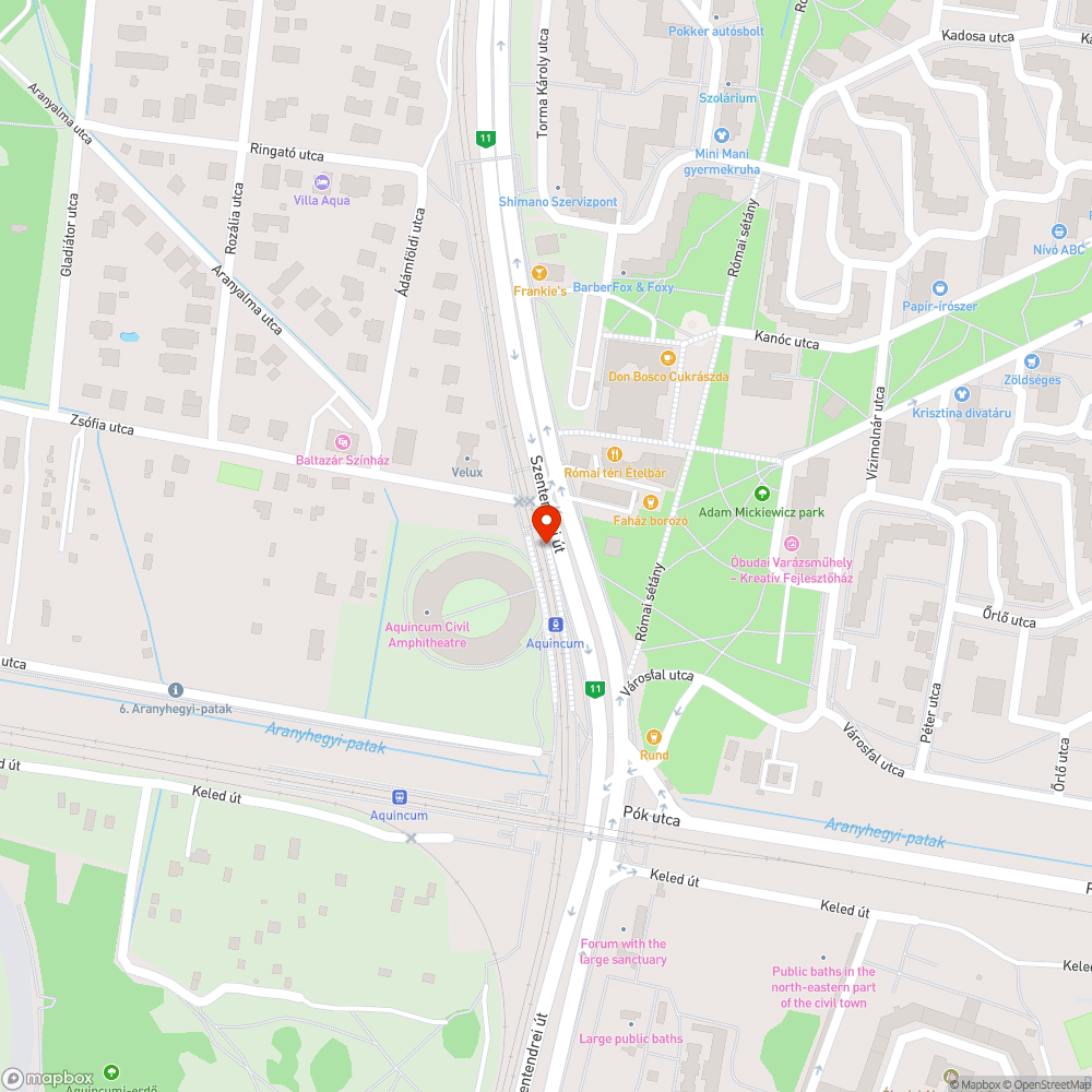 Kifakult fólia (Aquincum) bejelentés helye