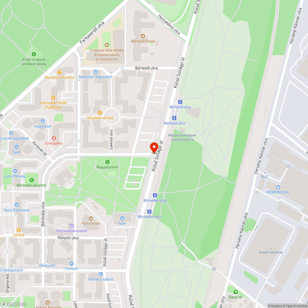 Kátyú bejelentés helye