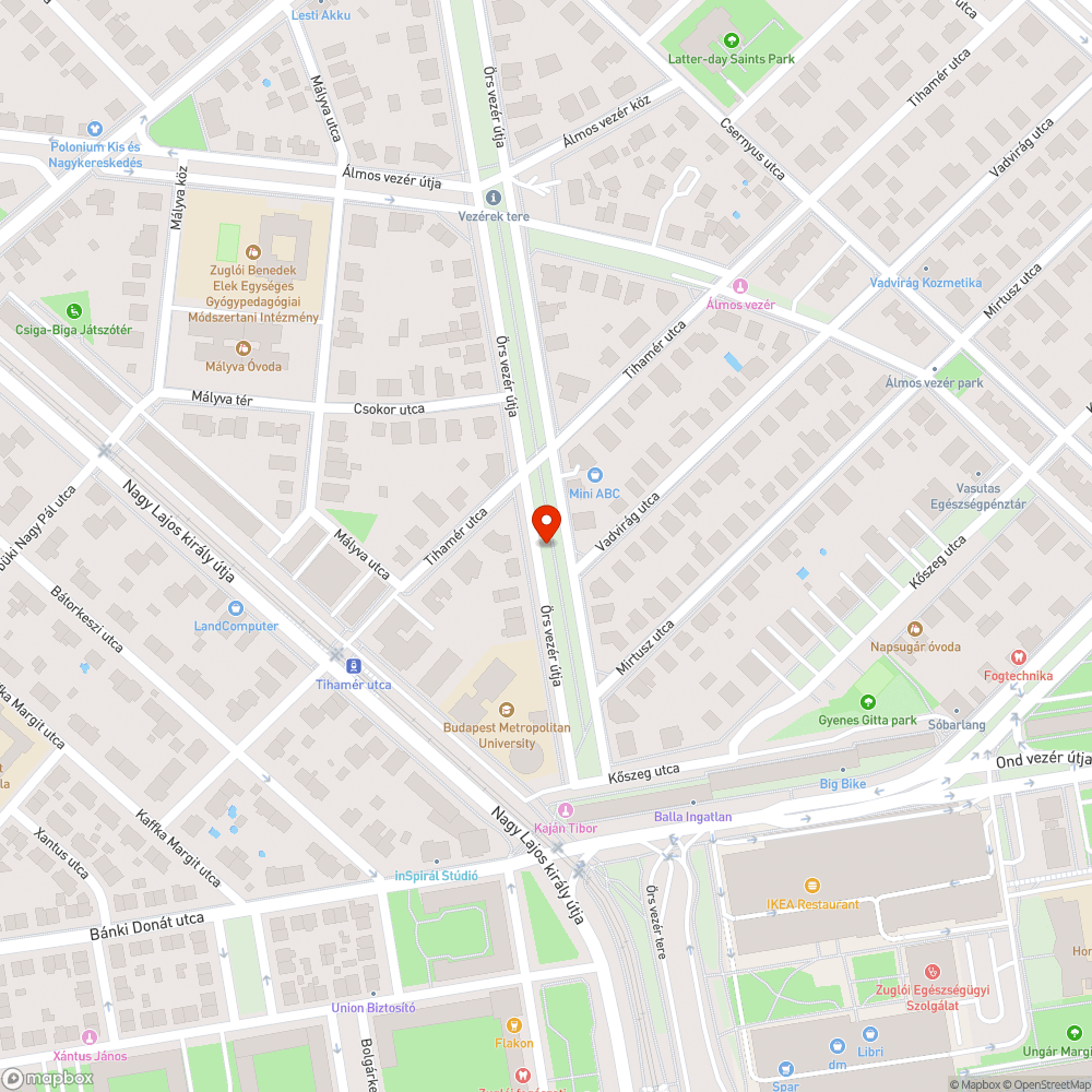 Mély kátyú bejelentés helye