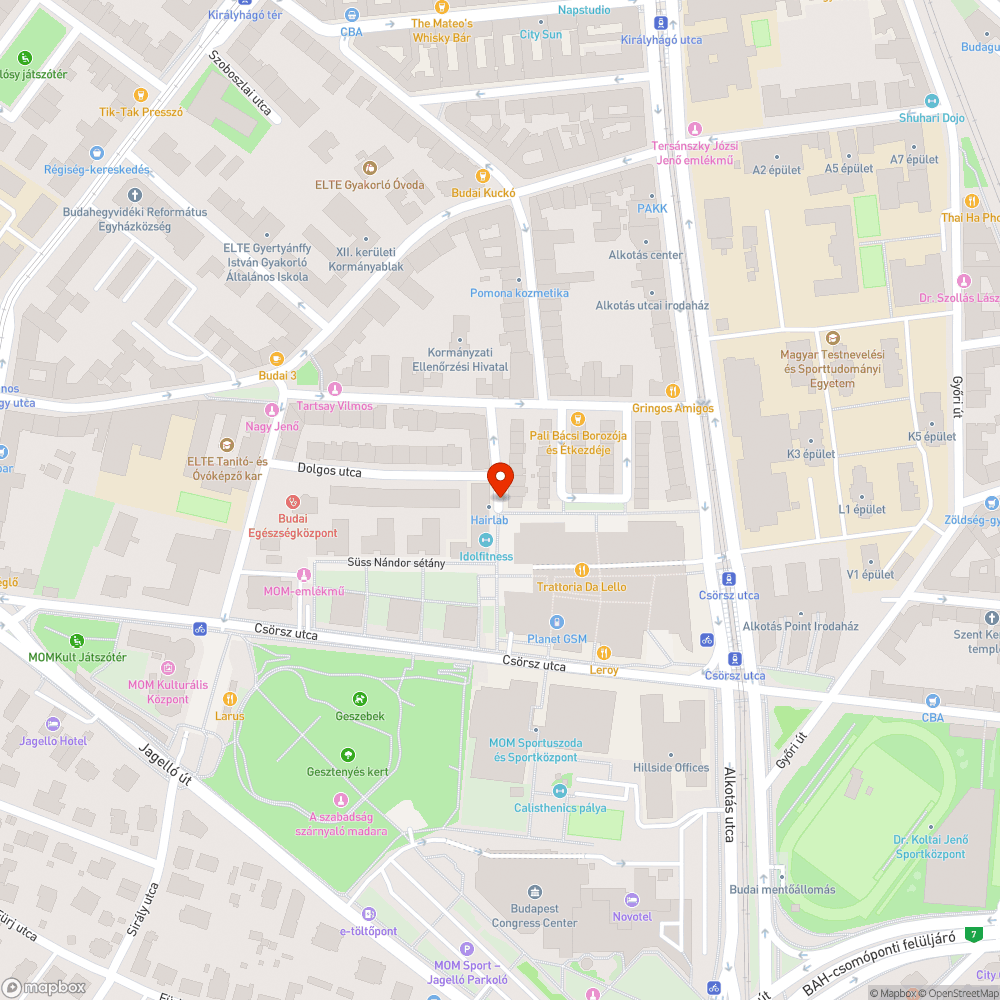 Eltömődő folyóka a MOM PARK bevásárlóközpontnál bejelentés helye